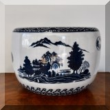 P04. Blue and white Japanese cache pot. 10”h - $28 
